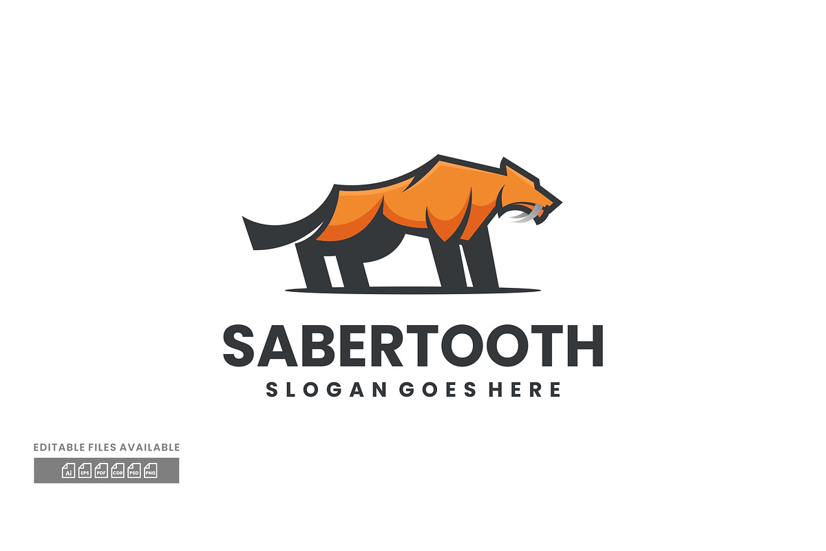 Saber Tooth Simple Mascot Logo, a Branding & Logo Template by ivan_artnivora