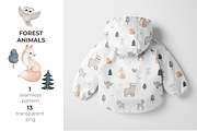 Forest Animals pattern & Clipart Set, a Pattern Graphic by tetiartline (Thumbnail 1 of 4)