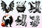 Black White Halloween Clipart, a Graphic by CitraGraphics (Thumbnail 2 of 4)