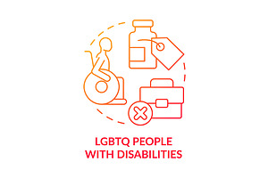 LGBTQ people with disabilities red, an Icon by IMG Visuals