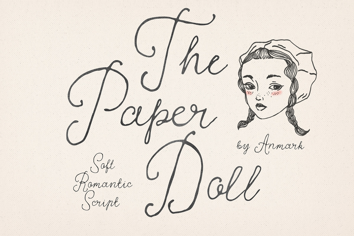 The Paper Doll Vintage Romantic Font, a Script Font by AnMark (Photo 1 of 16)