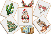 Watercolor Western Christmas Clipart, an Illustration by Creative Art (Thumbnail 8 of 10)