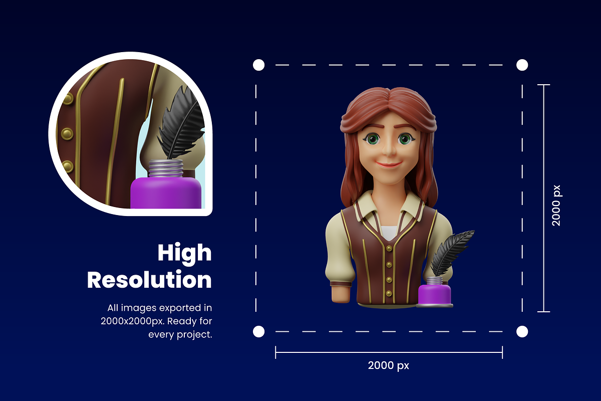 3D Character (Professions) Icon Set, a Characters & Person 3D Model by Flat Icons (Photo 4 of 8)