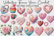 Valentine Faux Yarn Crochet Clipart, an Illustration by DreamCafeArt (Thumbnail 1 of 7)
