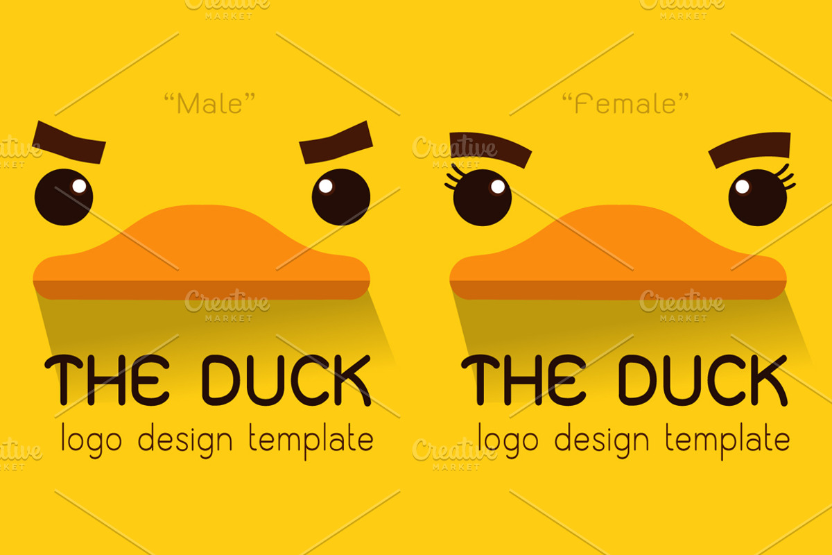 Female,Male duck Flat logo, a Branding & Logo Template by essense
