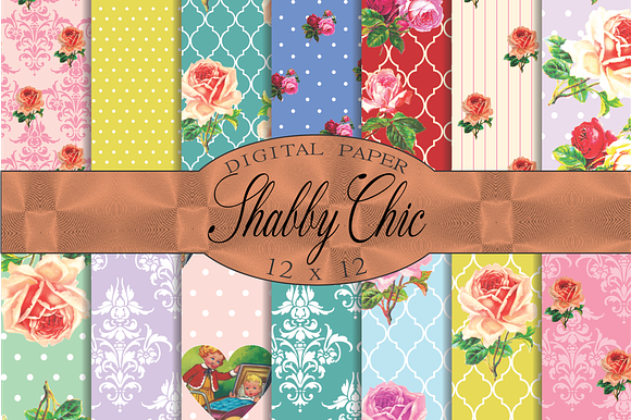 Shabby chic patterns, florals preview 2
