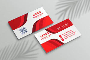 Business Card Red Color Theme EPS