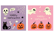 Retro Halloween Vector Set, a Seasonal Illustration by Idressart (Thumbnail 2 of 5)