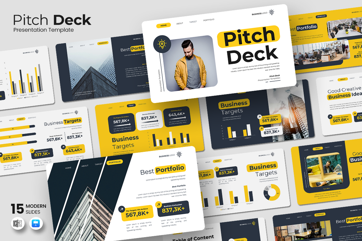 Pitch Deck - Keynote Template, a Presentation Template by Iqsiart Studio (Photo 1 of 3)