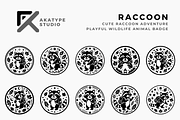 Cute Raccoon Badge Adventure, a Solid Icon by Akatype Studio (Thumbnail 1 of 3)