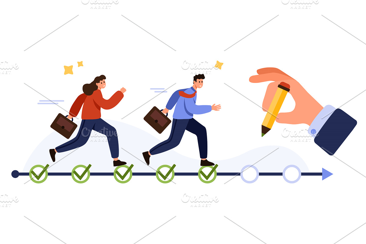 Career Milestones Progress Pathway, a Finance Illustration by Flashvector