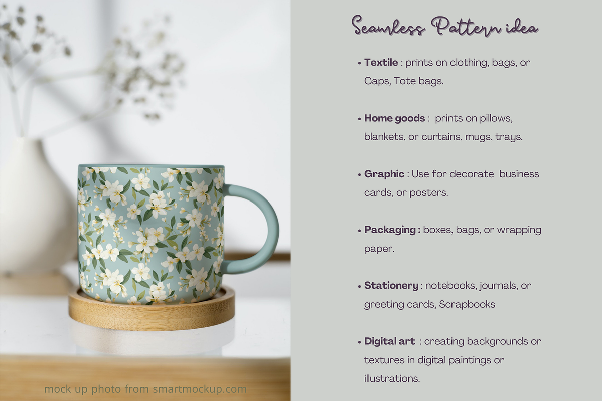 Jasmine inthe garden SeamlessPattern, a Pattern Graphic by STUDIO CHOTI (Photo 7 of 7)