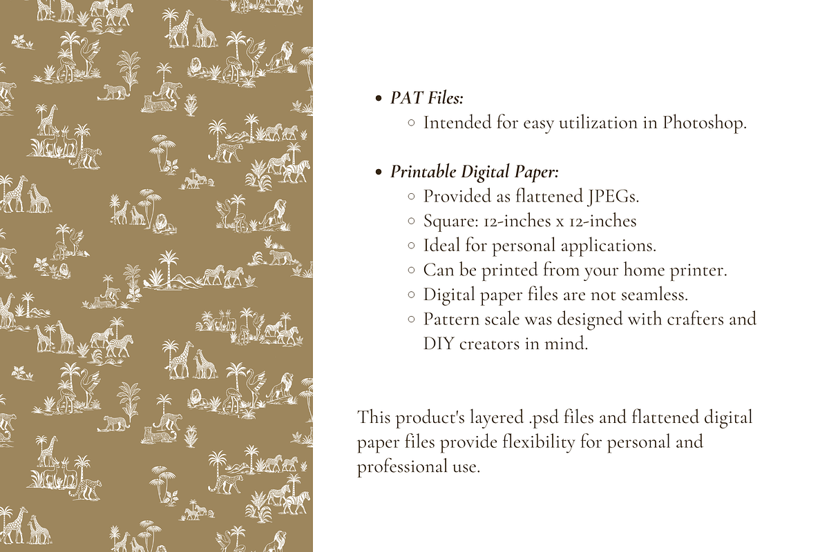 Refined Safari Toile de Jouy Pattern, a Wallpaper Graphic by Hughes Studio (Photo 7 of 8)