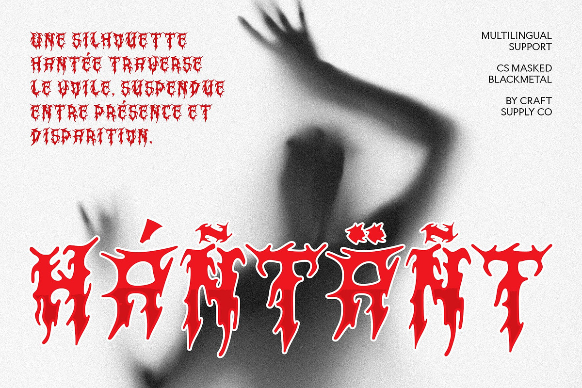 CS Masked – Black Metal Font, a Blackletter Font by Craft Supply Co. (Photo 6 of 8)