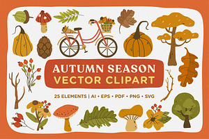 Autumn Season Vector Clipart Pack