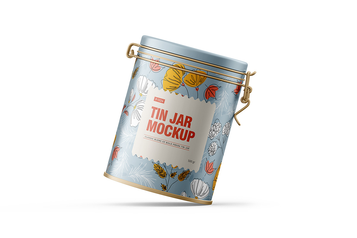 Tin Jar With Locking Lid Mockup, a Cups & Container Mockup by Ram Studio LLC (Photo 6 of 14)
