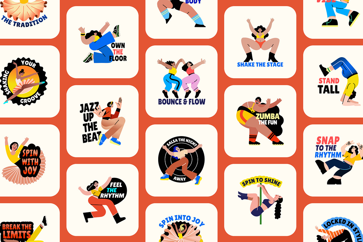 Animated Dance Stickers Art Set, a Person Illustration by Brickclay (Photo 3 of 5)