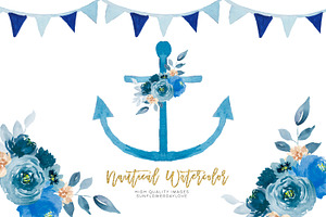 Nautical Watercolor Set Clipart