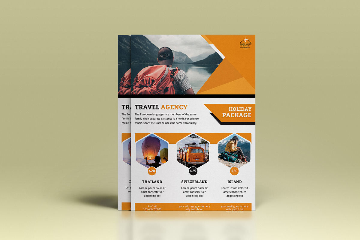 Travel Agency Flyer Template, a Flyer Template by UI_Expert (Photo 2 of 2)