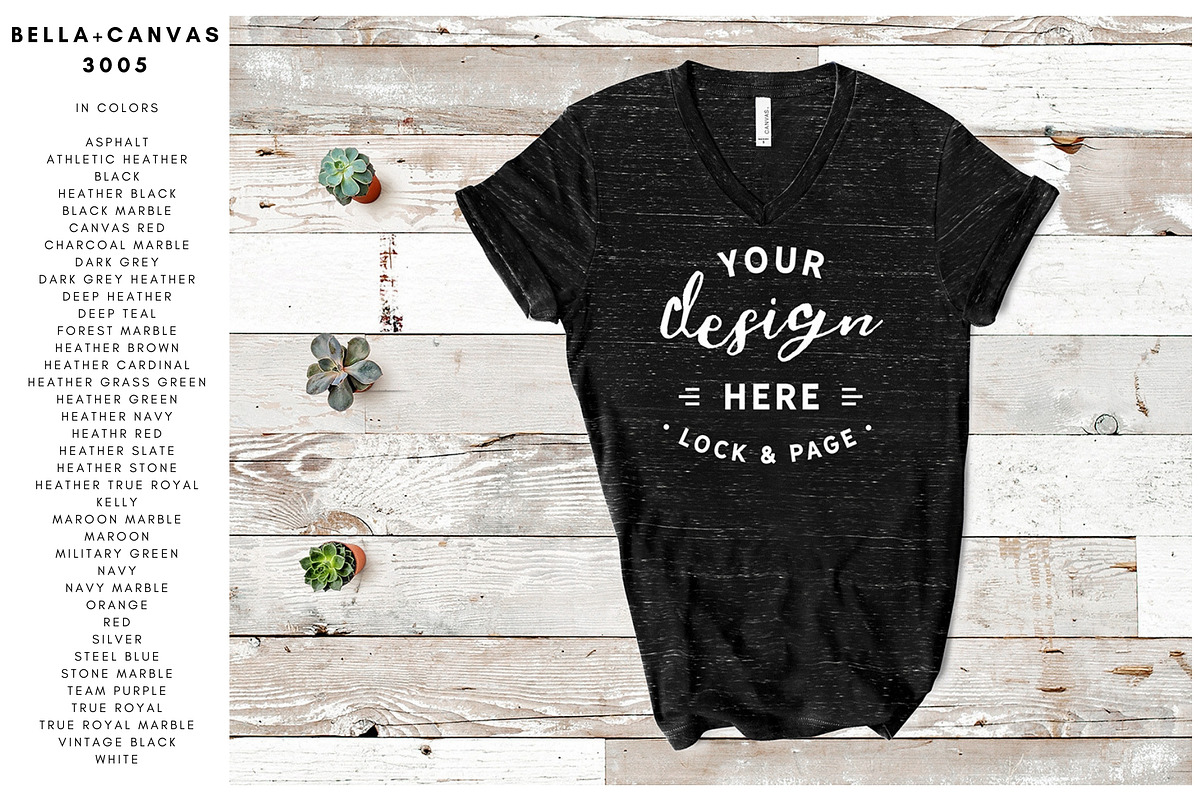 Bella Canvas 3005 V-Neck Mockup Set, a Shirt Mockup by lock and page (Photo 4 of 5)
