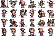 Whimsical Christmas Girl Clipart, an Illustration by Sublimation Artist (Thumbnail 2 of 6)