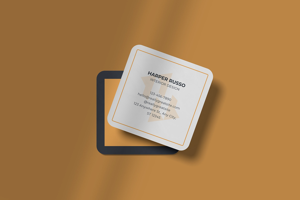 Square Business Card Mockup, a Books & Magazine Mockup by suciamairastd (Photo 2 of 5)