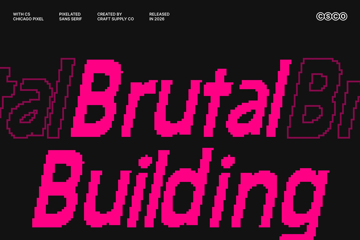 CS Chicago Pixel, a Sans Serif Font by Craft Supply Co. (Photo 2 of 8)