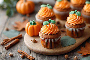 Festive cupcakes decorated for halloween holiday, a Food & Drink Photo by AlyaAnd