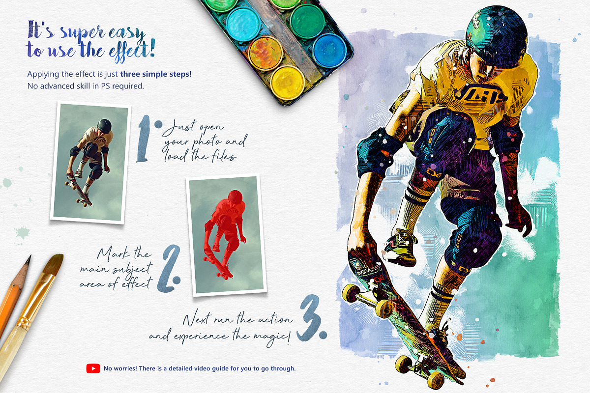 Illustration Sketch PS Action, an Action Add-On by IndWorks Design (Photo 3 of 10)