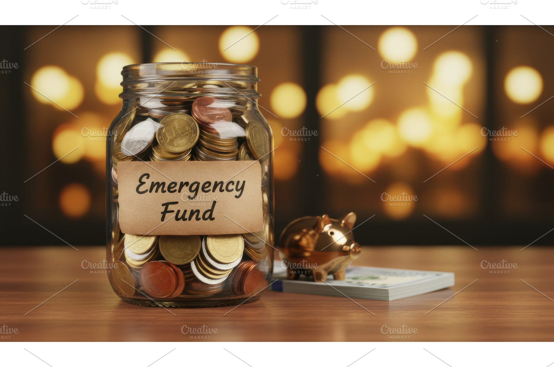 jar filled with coin marked, a Business Photo by Igor Tichonow