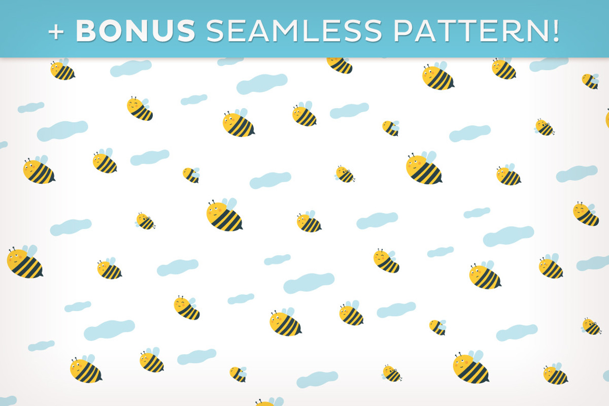 Happy bees baby design kit, a Decorative Illustration by Insalata Illustrata (Photo 6 of 7)