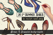20 Pairs of Summer Shoes, an Illustration by Curve and Pixel (Thumbnail 1 of 6)