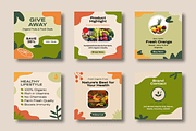Healthy Food Social Media Template, a Social Media Template by MightyDesign (Thumbnail 1 of 8)