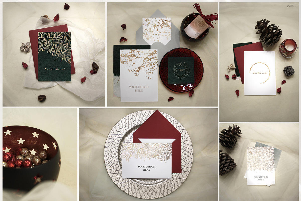 Christmas card mockups & Photos, a Print Template by ollalya (Photo 3 of 8)