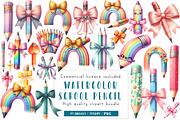 Coquette School Pencil Bow Clipart, an Illustration by CreationArt (Thumbnail 1 of 5)