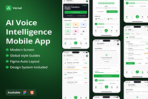 AI Voice Intelligence Mobile App UI, an UI Kit Template by Lumina_ui_ux202