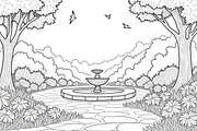 Peaceful Garden Line Art Coloring Se, an Illustration by Designs_River (Thumbnail 4 of 7)