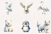 Watercolor Arctic Animals Clipart, a Seasonal Illustration by CreationArt (Thumbnail 3 of 7)