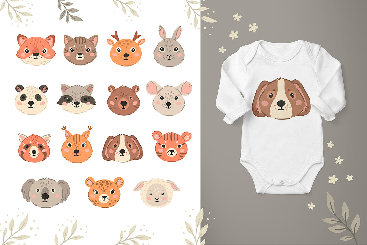 Animal babies cute illustrations, an Animal Illustration by OxanaTally (Photo 8 of 13)