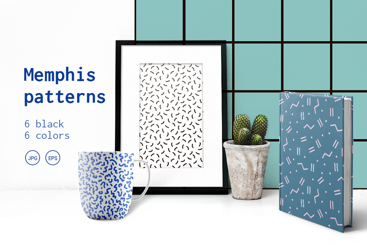 Black and white set memphis patterns, a Pattern Graphic by Fay_Francevna (Photo 1 of 3)
