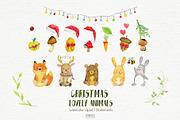 watercolor Christmas animals, an Animal Illustration by Autumn Breeze (Thumbnail 3 of 4)