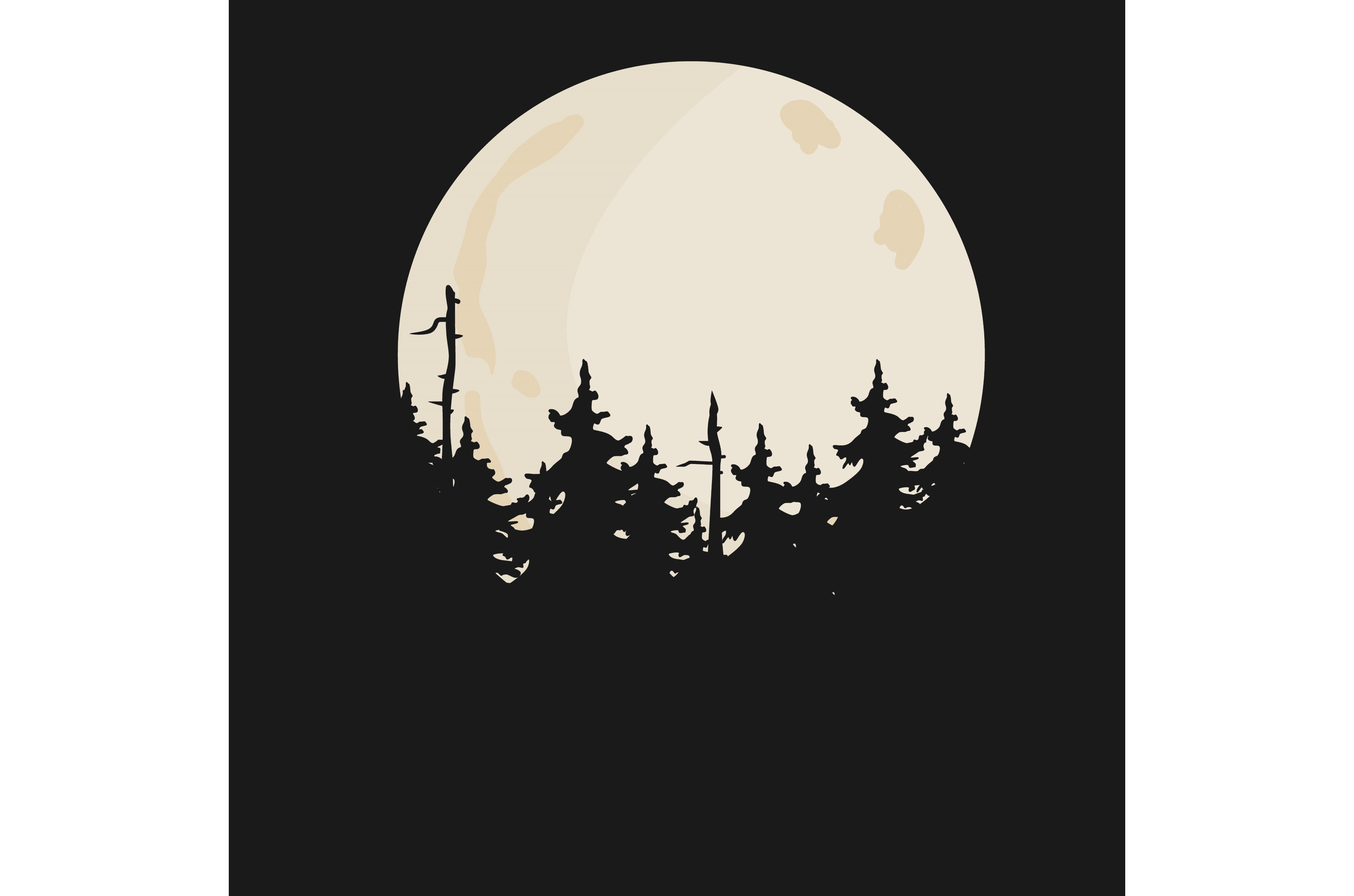 Vector night background with trees, an Illustration by Toltemara
