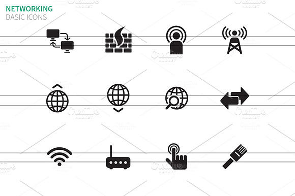 Networking Icons On White
