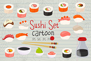 Sushi Illustrations, Japanese Food, a Food Illustration by ArtVarStudio (Thumbnail 1 of 3)