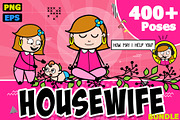 Housewife ~ Cartoon Character Set, a Person Illustration by The Toon Company (Thumbnail 1 of 7)
