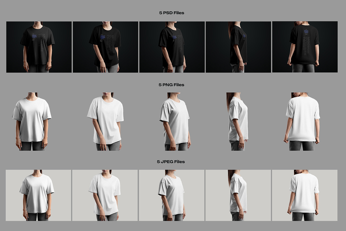 5 Mockups Woman Oversize T-Shirt, a Shirt Mockup by Grow Design Craft Studio (Photo 8 of 8)