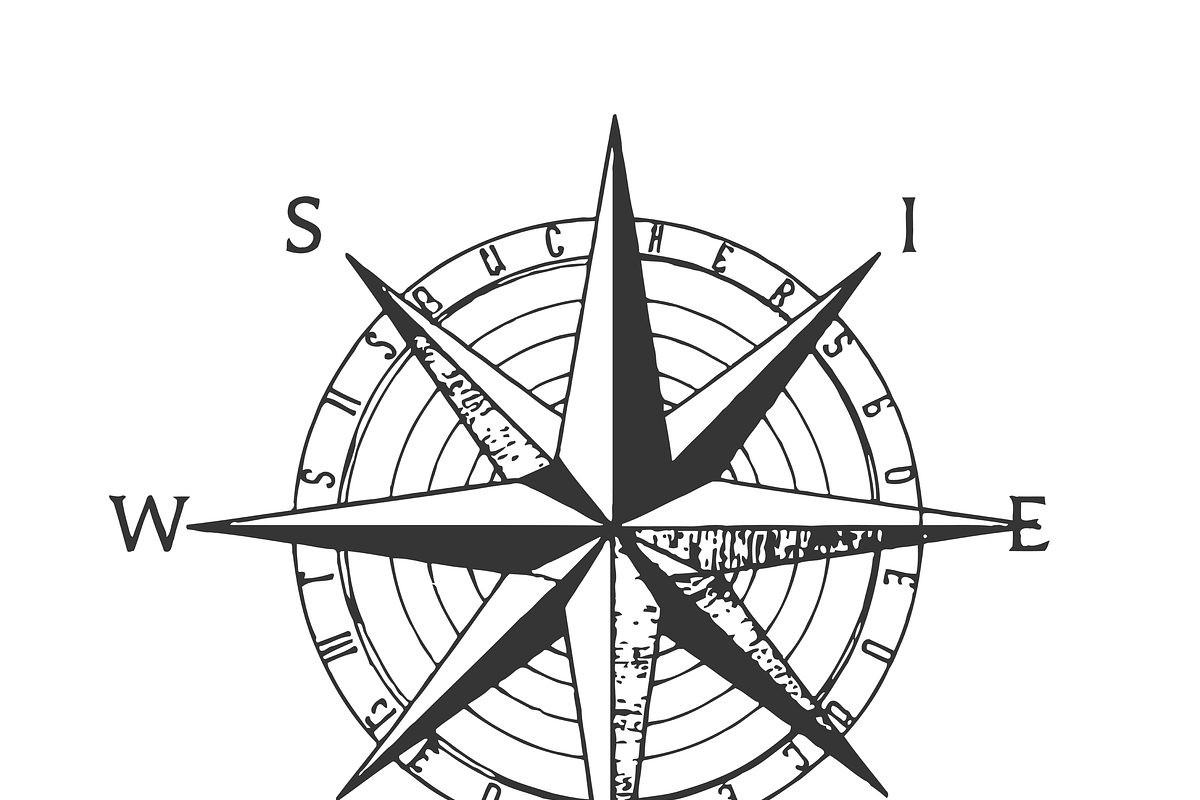Elegant Compass Vector Design, an Object Illustration by CarWrap design (Photo 1 of 3)