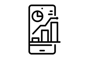 Graphs chart black icon, an Outline Icon by Creative priyanka