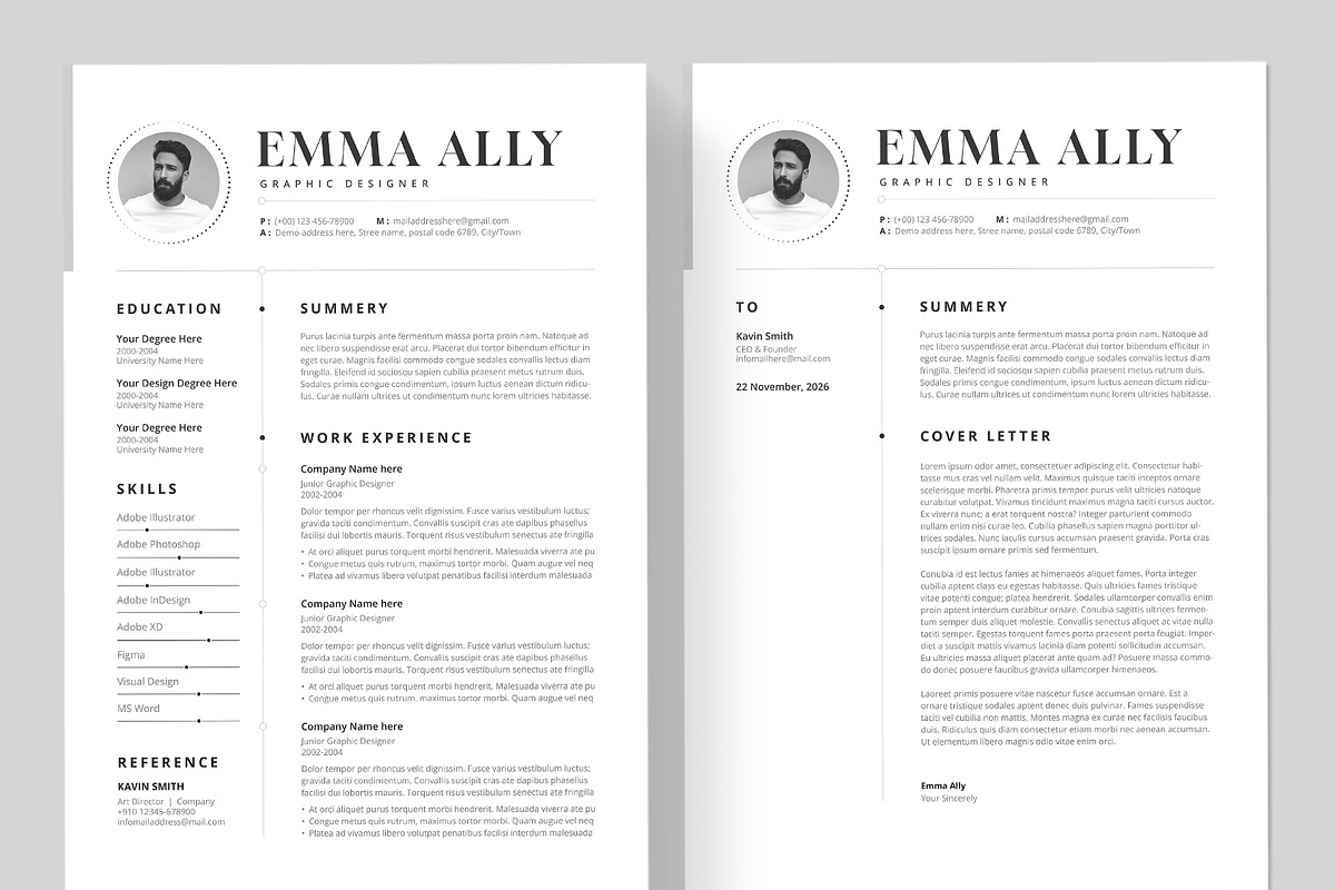 Resume/CV Template | Word & InDesign preview 2