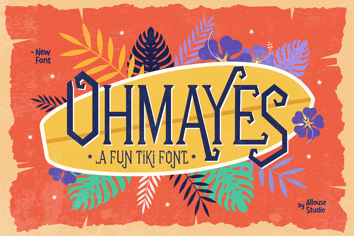 Ohmayes A Fun Tiki Font, a Serif Font by Allouse Studio (Photo 1 of 10)